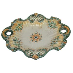 Centrotavola barocco 1° M 29x26 s. d'arte verde/arancio