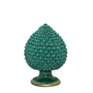 Pigna artigianale h 20 verde rame