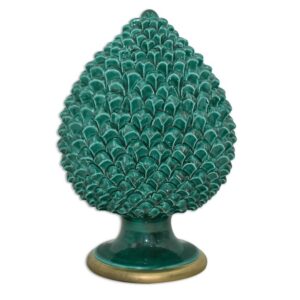 Pigna artigianale h 30 verde rame