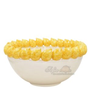 Centrotavola limoni gialli con piede basso 3°M Ø 45 white & lemon