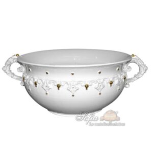 Cachepot basso Ø 40 white/gold