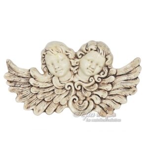 Capezzale teste 2 angeli 50x30 madreperla antichizzato