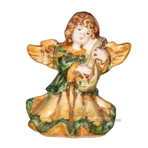 Angelo appoggio 10x10 verde/arancio - Bomboniera