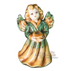 Angelo appoggio dono in mano 7x12 verde/arancio - Bomboniera