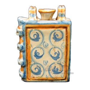 Libro mini scaldamano 7x10 decoro blu/arancio - Bomboniera