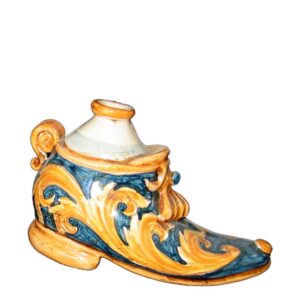 Scarpa scaldamano m 15x10 ornato fondo blu