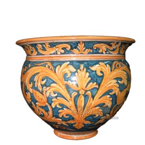 Cachepot Ø 35 ornato fondo blu