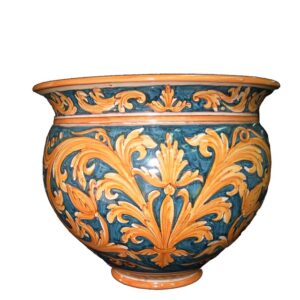 Cachepot Ø 40 ornato fondo blu