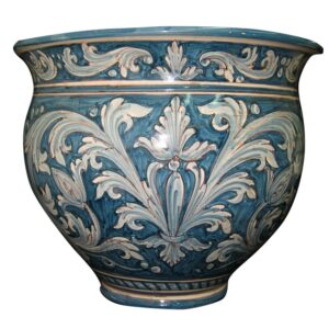 Cachepot Ø 45 ornato mono blu