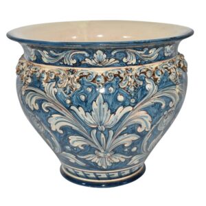 Cachepot Ø 40 plastico sofia ornato mono blu