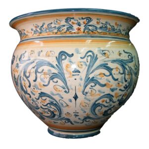 Cachepot Ø 45 s. d'arte blu/arancio