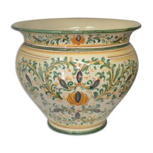 Cachepot Ø 45 petalo giallo verde/arancio