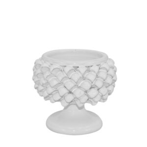 Vaso mezza pigna Ø 10 white line - Bomboniera
