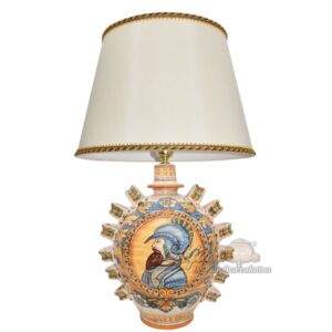 Lume orcio h 30 c/figurato antica riproduzione di Caltagirone (h60 c/paralume Ø40)
