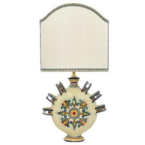Lume fiasca a ciambella c/manici h 30 decoro sicily (h66 c/paralume Ø45)