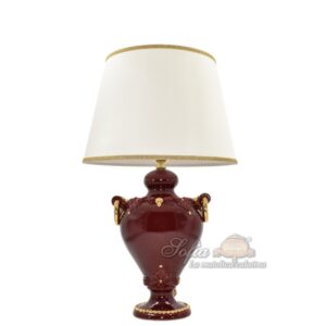 Lume anelli h 30 plastico sofia bordeaux/oro (h55 c/paralume Ø35)