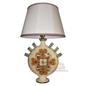 Lume fiasca a ciambella c/manici h 30 flower (h66 c/paralume Ø45)