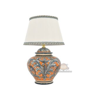 Lume palla comodino h 20 fondo arancio (h40 c/paralume Ø25)