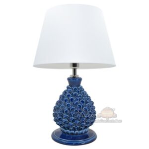 Lume portacandela a pigna h 18 blu intenso (h40 c/paralume Ø25)
