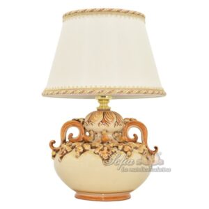 Lume bottiglia 1°M h 15 plastico sofia giallo/arancio (h29 c/paralume Ø20)
