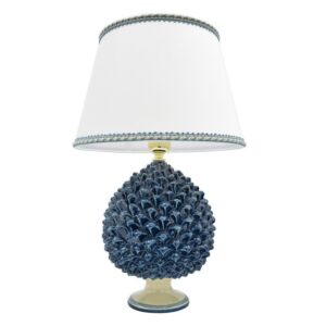 Lume pigna artigianale h 35 mono blu (h65 c/paralume Ø40)
