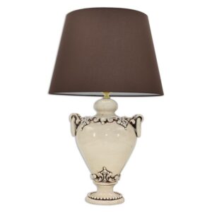 Lume anelli h 30 plastico sofia madreperla antichizzato (h55 c/paralume Ø35)