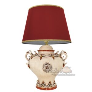 Lume palla c/manici h 35 plastico sofia madreperla antichizzato oro lustri (h65 c/paralume Ø45)