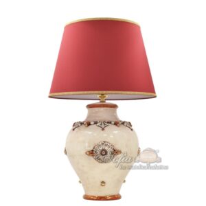 Lume boccia h 35 plastico sofia madreperla oro e lustri (h60 c/paralume Ø40)