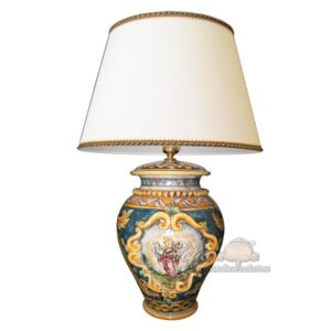 Lume boccia c/perline h 30 c/greca rilievo ornato calatino