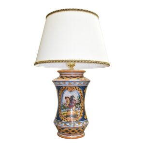 Lume albarello h 35 ornato calatino c/cavaliere (h63 c/paralume Ø40)