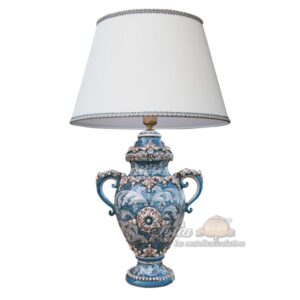 Lume maxi h 50 plastico sofia ornato mono blu (h83 c/paralume Ø50)