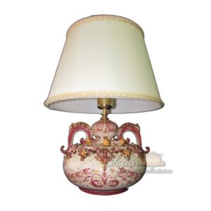 Lume bottiglia 2° M h 22 plastico sofia bordeaux/arancio (h41 c/paralume Ø30)