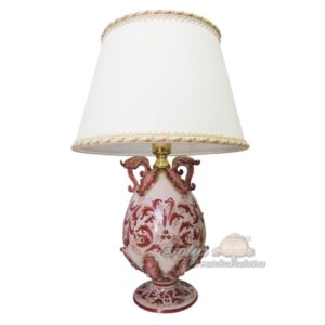 Lume uovo h 25 plastico sofia s. d'arte mono bordeaux (h47 c/paralume Ø30)
