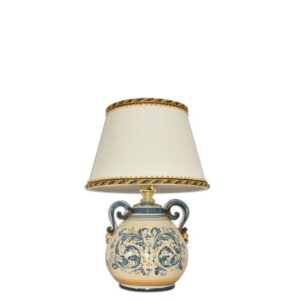Lume mod. peppe comodino h 15 s. d'arte blu/arancio (h30 c/paralume Ø20)