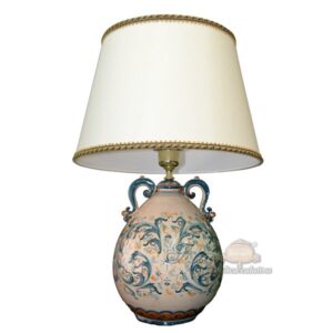 Lume mod. peppe 2° M h 30 s. d'arte blu/arancio (h60 c/paralume Ø40)