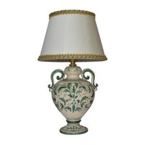 Lume anelli c/ghirigori h 30 s. d'arte mono verde (h55 c/paralume Ø35)