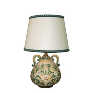 Lume mod. peppe 2° M h 30 s. d'arte verde/arancio (h60 c/paralume Ø40)