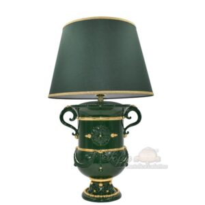 Lume monumentale h 31 plastico sofia verde antico e oro (h57 c/paralume Ø40)