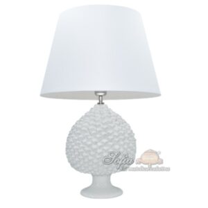 Lume pigna artigianale h 30 white line (h57 c/paralume Ø40)