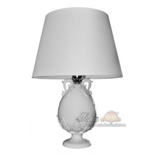 Lume a uovo h 25 plastico sofia white line (h47 c/paralume Ø30)
