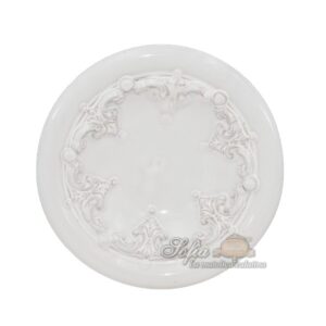Piatto Ø 20 plastico sofia white line - Bomboniera