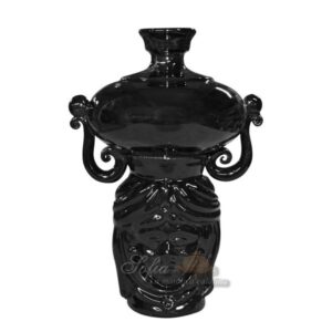 Testa a portacandela h 15 black line lucido femmina - Bomboniera