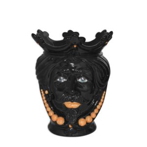 Testa h 25 c/perline black orange maschio