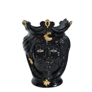 Testa h 25 liscia black/gold c/espressione s/bocca maschio