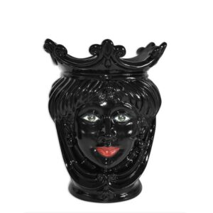 Testa h 25 liscia black line c/espressione labbra rosse femmina