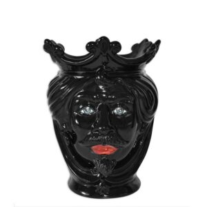 Testa h 25 liscia black line c/espressione labbra rosse maschio