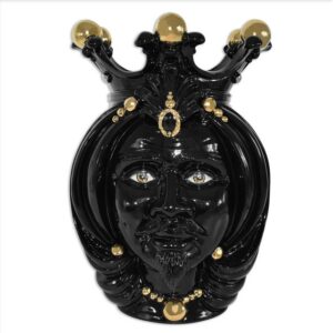 Testa h 38 black/gold c/espressione no bocca maschio