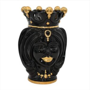 Testa h 25 turbante black/gold labbra oro femmina