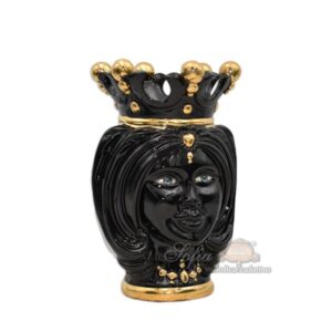 Testa h 25 turbante black/gold c/espressione femmina s/bocca