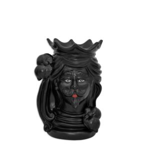Testa h 15 black opaco c/espressione maschio bocca rossa
